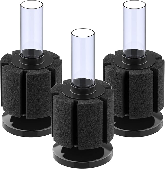 Pawfly 3 Pack Aquarium Sponge Filter Quiet Betta Fry Shrimp and Small Fish Foam Filter for Tiny Fish Tank up to 10 Gallon