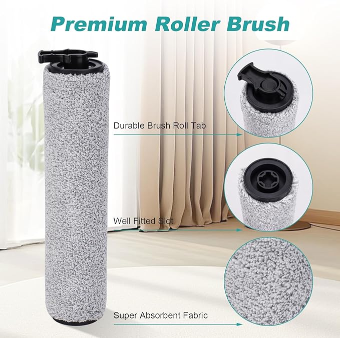 3831 Crosswave Roller Brush Filter Replacement for Bissell Crosswave 3831/HF2/3845N/3847/3848 Wet Dry Vaccum Cleaner Accessory, 2 Roller Brush,3 HEPA Filter Crosswave Replacement Parts Accessories