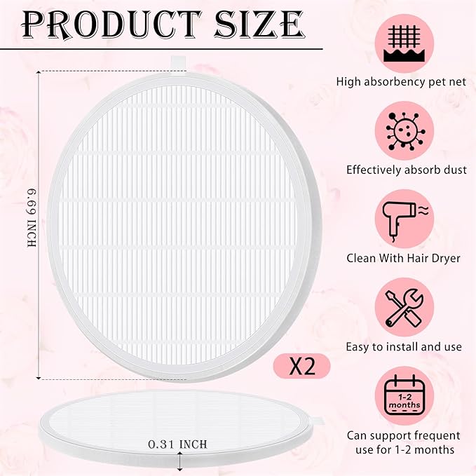 Juexica 2 Pcs Nail Dust Collector Filter Replacement No Spillin Reusable Nail Art Suction Filter Vacuum Fan Dust Collector Extractor Suction Machine Art Salon