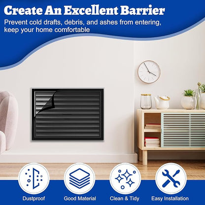 Air Vent Filter Kit, 39"x55" Cut to Fit Micro Mesh Filter with Low Resistance, Easy Air Flow, Air Vent Filters with Adhesive Hook Tape for HVAC, Registers and Grilles, Black