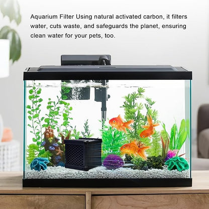 Eagles Eco-Aquarium Water Trough Purifier Cube, Activated Carbon Filter Media with Shell Honeycomb Charcoal Cube for Fish Tank, Horse Troughs, Ponds, Livestock Tanks, Water Tan (1pc)
