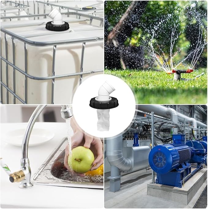 IBC Lid Filter 165 mm 45° Ton Barrel Cover with Nylon Washable IBC Tank Lid Filter for mounting on IBC Container Rainwater Tank IBC 1000 Liters DN150