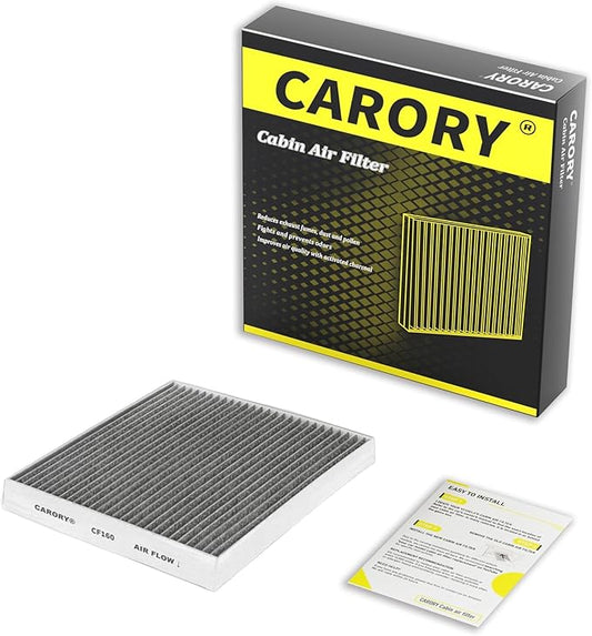 Cabin Air Filter w/Activated Carbon for Hyundai Kona 18–23, Tucson 16–21, Veloster 19–21, Veloster N 19–22, Venue 20–25, Kia Seltos 21–25, Soul 20–25, Soul EV 21–23, Sportage 17–22 and More