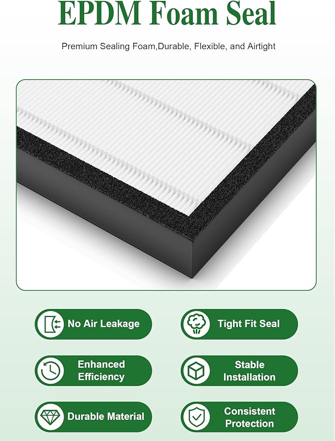 3000 Replacement Filter Compatible with Air Doctor 3000 Series 4-in-1 Home Air Purifier 3000 3000M 3000E and 3000Pro, NOT Fit for 3500, 2 Main Filter