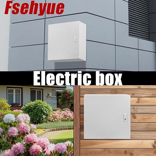 Electrical Box 20 x 20 x 6 Inch Indoor Outdoor Electrical Enclosure Box Steel Junction Box Wall Mounted Universal Electrical Project Box with Safety Locks and Mounting Plates