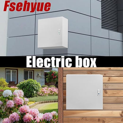 Electrical Box 20 x 20 x 6 Inch Indoor Outdoor Electrical Enclosure Box Steel Junction Box Wall Mounted Universal Electrical Project Box with Safety Locks and Mounting Plates