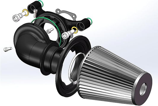 Big Sucker cone Air filter intake for harley air Cleaner Sportster Softail fatboy heritage dyna touring street road king Glide (Nake - BLACK, TypeB: Touring 01-07, Softail Dyna 99-15)