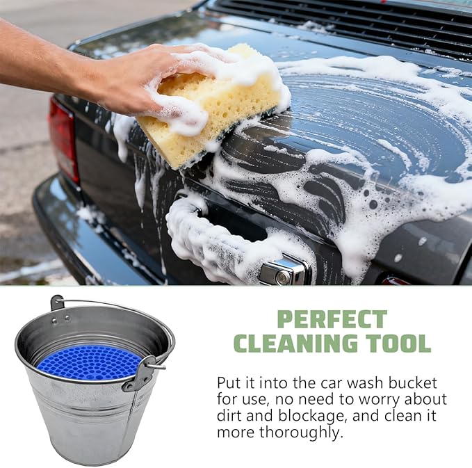 Bullet Car Wash Bucket Grit Trap Inserts, Vehicle Detailing Wash Filter for Remove Dust and Dirt, Automotive Cleaning Tool Fits 12 Inch Diameter Bucket, Universal for SUV RV Truck (Blue)