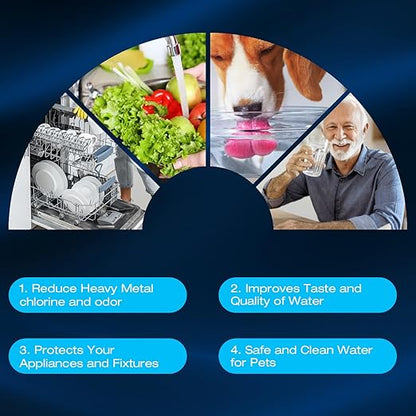 H&G Lifestyles Under Sink Water Filter System,Reduces PFAS, PFOA/PFOS, Lead, Chlorine, Bad Taste & Odor,with NSF 42/53 KDF GAC,with 3/8" Quick Connection Easy Installation,300,000 Gallons