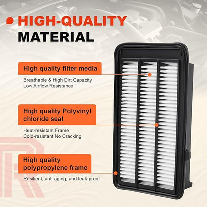 Engine & Upgrade Cabin Air Filter Kit Compatible with 2017-2022 CRV 1.5L 4Cyl L Gas(Not for 2.0L 2.4L and Hybrid), 2016-2021 Civic 1.5L 4Cyl L Gas(Not for 2.0L), Replaces# 17220-5AA-A00, 80292-TF0-G01