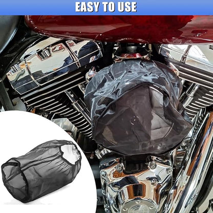 Air Intake Filter Sock Cover, Waterproof Dustproof Air Cleaner Protective Cover, High Flow Cone Car Intake Filter Rain Sock, Universal Car Accessories for SUV, Truck, ATV (Large)