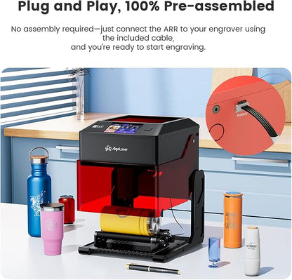 Algolaser Mini Rotary Roller - 360° Adjustable Rotary Roller for Laser Engraver Accessories - Y-axis Rotary Roller Attachment for Cylindrical Objects Tumblers,Bottle – No Laser Function