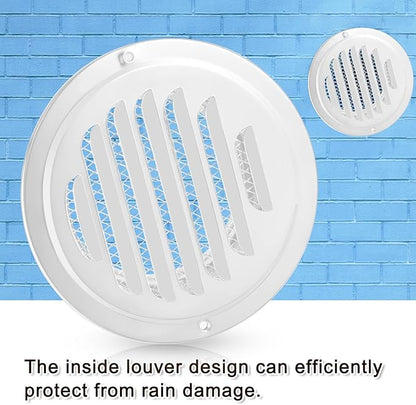 Zonon 12 Pcs Stainless Steel Soffit Vents 4 Inch Round Dryer Vent Cover with Mesh Screen for Home Outdoor Bathroom Wall Ceiling Outside Exterior Exhaust (White)