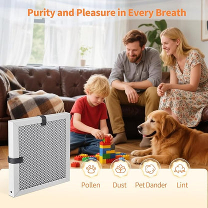 2-Pack 10x10x1 MERV 8 Reusable & Washable Electrostatic Air Filters - Long-Lasting Filter for HVAC, Furnace & Air Conditioner Units, Actual Size: 9-5/8” x 9-5/8” x 7/8”