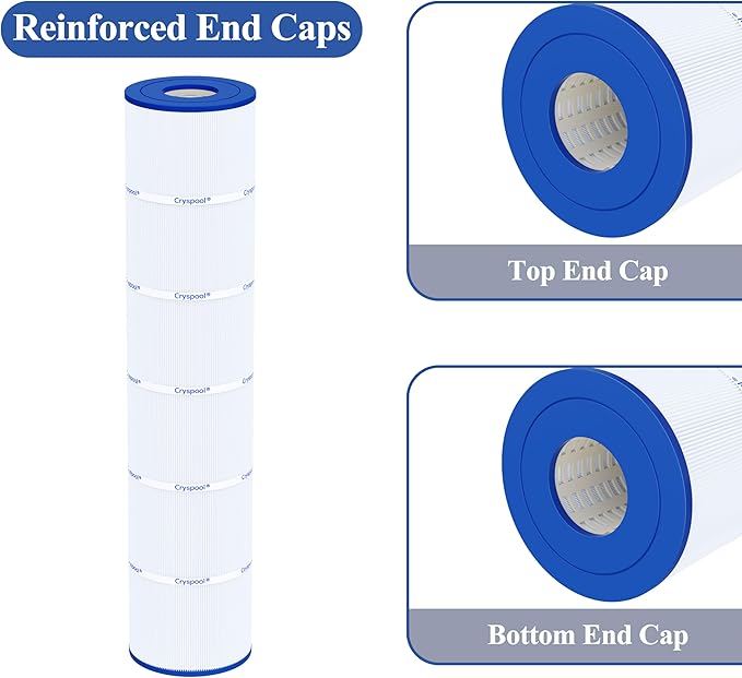 Cryspool® 07112 Filter Compatible with Clean and Clear Plus 520, CCP520, PCC130, R173578, 178585, 817-0143, C-7472, FC-1978, 4×130 Sq. Ft Pool Filter Cartridge, 4 Pack