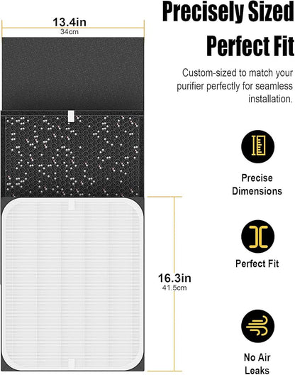 3500 Replacement Filter Compatible with Air Doctor AD3000 AD3500 AD3500i Version Air Purifiers – 1 Premium Filter + 2 Carbon Filters + 4 PreFilters – Compare to Part #ADF3001 ADF3002 ADF3003 ADF3010