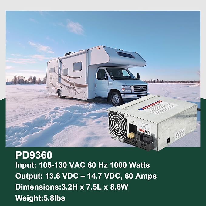 PD9360 Power Converter replacement-9300 Series Converter,60Amp 120V to 12V RV Converter Charger for RV Camper Caravans Trailer Battery,1000W