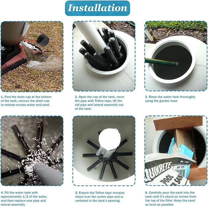 SX180DA Pool Filter Replacement Parts Lateral Assembly with Center Pipe for Hayward Pro Sand Filter Laterals Series S180T
