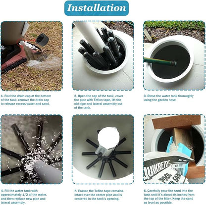SX180DA Pool Filter Replacement Parts Lateral Assembly with Center Pipe for Hayward Pro Sand Filter Laterals Series S180T
