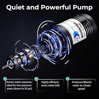 iSpring RCC1UP-AK-BLK, 7-Stage Alkaline UV Reverse Osmosis Water Filter with Booster Pump, Sleek Black RO Faucet TDS PFAS Microplastic Removal, Patented Top-Mounted Faucet Design for Easy Installation