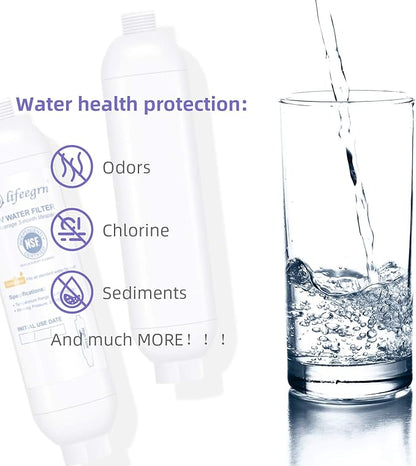 lifeegrn RV Water Filter with Hose Protector, Inline Water Filter, Reduces Bad Taste, Odors, Chlorine and Sediment in Drinking Water, White(2 Packs)