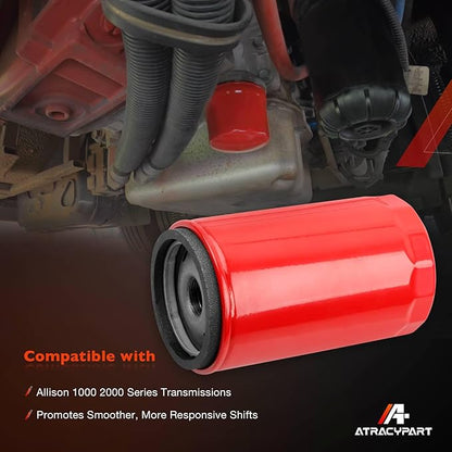 High-Efficiency Spin On Transmission Filter Compatible with Allison 1000/2000 Series, Fits for 2001-2019 Chevy Silverado/GMC Sierra 2500 HD 3500 HD, Replace# 128059150,Upgrade of 29539579