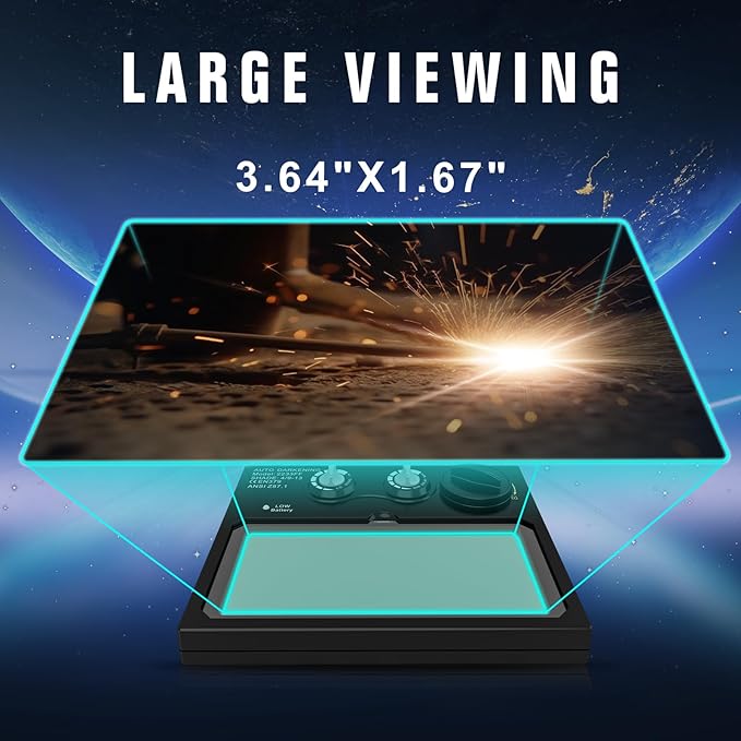 TRQWH Welding Lens - Solar Auto Darkening Welding Helmet Lens True Color Technology with 2 Arc Sensor Ajustable Shade Range 4/9-13 Automatic LCD Lens Dimming Shade Filter 4.33x3.54in Auto Welding Lens