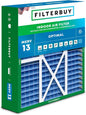 Filterbuy 20x22x5 Air Filter MERV 13 Optimal Smoke & Allergy Defense (1-Pack), Pleated HVAC AC Furnace Filters for Amana, Goodman, Nordyne, and Five Seasons (Actual Size: 19.50 x 21.94 x 5.25)