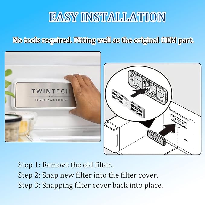 Pure Air AF-2 Air Filter Replacement for Frigidaire FRGPAAF2 - Compatible with Frigidaire Gallery & Electrolux - Removing Odors to Freshen up Air - 1.77x7.7 inch, 2 Packs