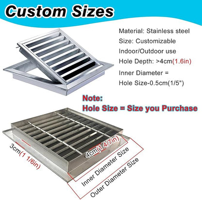 Square Stainless Steel Vent Grille with Removable Filter Mesh, Weatherproof Louver Air Return Vent Cover for Home/Shed/Garage/Roof(22x22in/56x56cm)