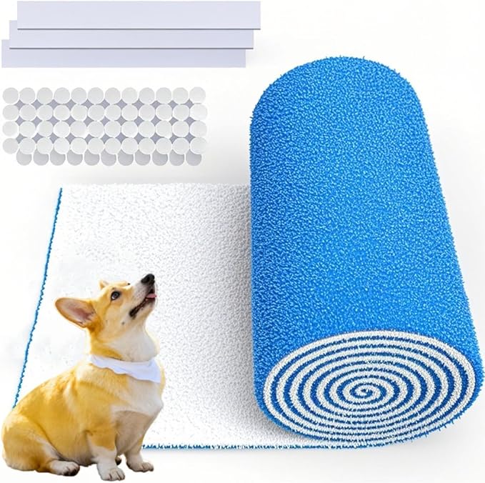 MERV 8 Triple Air Vent Filter, 12"X120" Cut to Size Air Filter Material, Blue & White Electrostatic Vent Filter Kit for Home Floor, Ceiling, Grilles, HVAC Vent, Compression Packing
