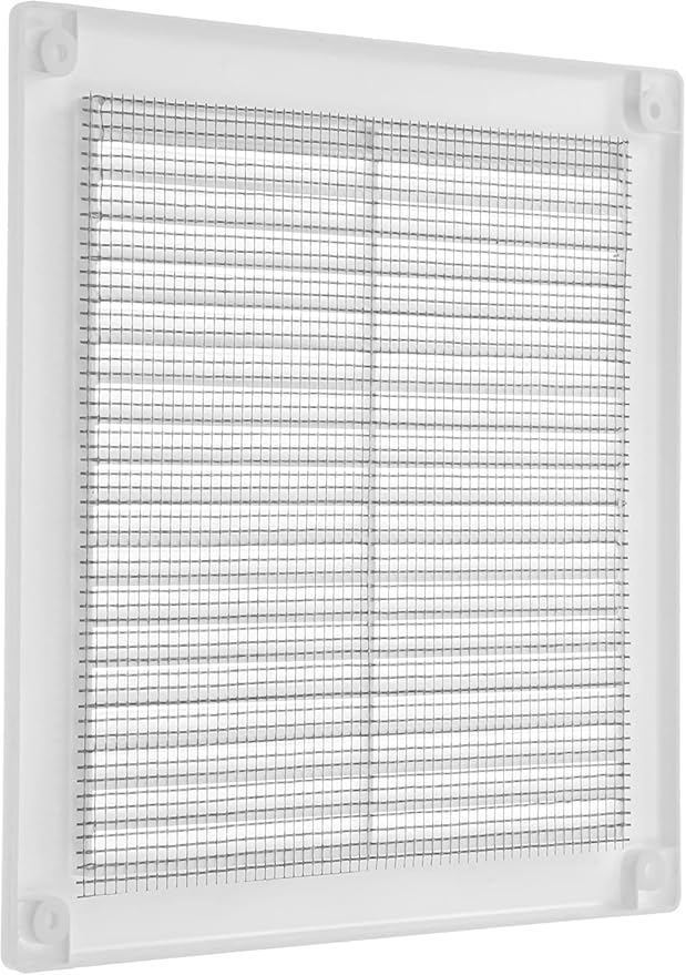 Vent Systems 4.5" x 4.5" Inch (Opening Dimensions) - Pack of 2 - Plastic White Soffit Vent Cover - Flat Square Air Vent Grille - Air Vent Deflector - HVAC 6" x 6" Inch (Overall Dimensions)