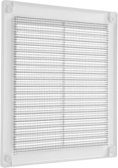 Vent Systems 4.5" x 4.5" Inch (Opening Dimensions) - Pack of 2 - Plastic White Soffit Vent Cover - Flat Square Air Vent Grille - Air Vent Deflector - HVAC 6" x 6" Inch (Overall Dimensions)