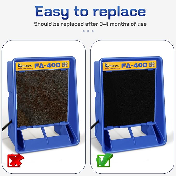 Antidious 5 Pack Activated Carbon Filters for Fume Extractor Solder Smoke Absorber Portable Filter, Soldering DIY Fan Extraction Equipment for Brazing Welding Soldering, Fume Prevention Remover