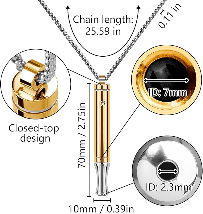 ASTOFLI Quit Smoking Breathing Necklace for Adults - Flavored Stress Breathing Necklace Stop Smoking for Women - Breathlink for Men Meditation Breathe Anxiety Whistle Necklaces inhaler Breathlace