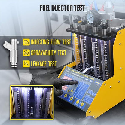 AUTOOL Ultrasonic Fuel Injector Cleaner Tester Support Petrol Motorcycle Automotive Fuel Cleaning