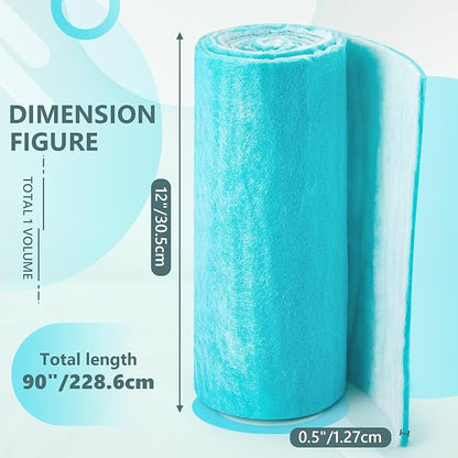Tudomro 2 Roll 12 x 90 x 0.5 Inch Air Filter Material Vent Filters Plus for Air Conditioner Register Pads Cut to Replacement Floor Vent Filter Sheet for Home Indoor Dryer Air Purifiers