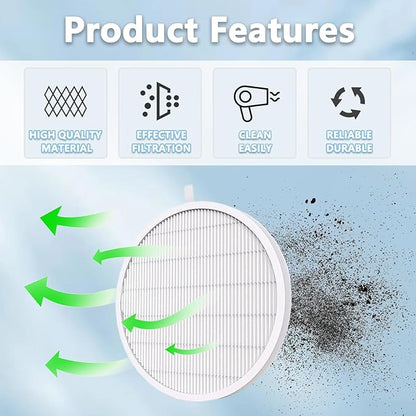 Nail Dust Collector Filter, Replacement Filters Compatible with MelodySusie Nail Dust Collectors Models SPro/XC320J Reusable Dust Filter for Nail Dust Vacuum Machine, Nail Salon, Home Use - 1 pack