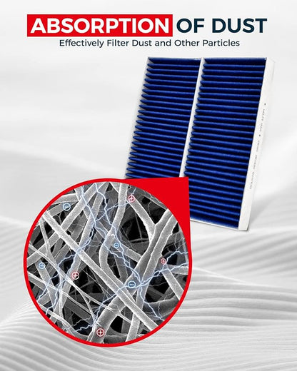 KAX Premium Cabin Air Filter with Dual Active Carbon, CF10388 Replacement for Nissan Armada 2005-2015, Titan 2004-2015, NV2500 2012-2014, NV3500 2012-2014, INFINITI QX56 2004-2010