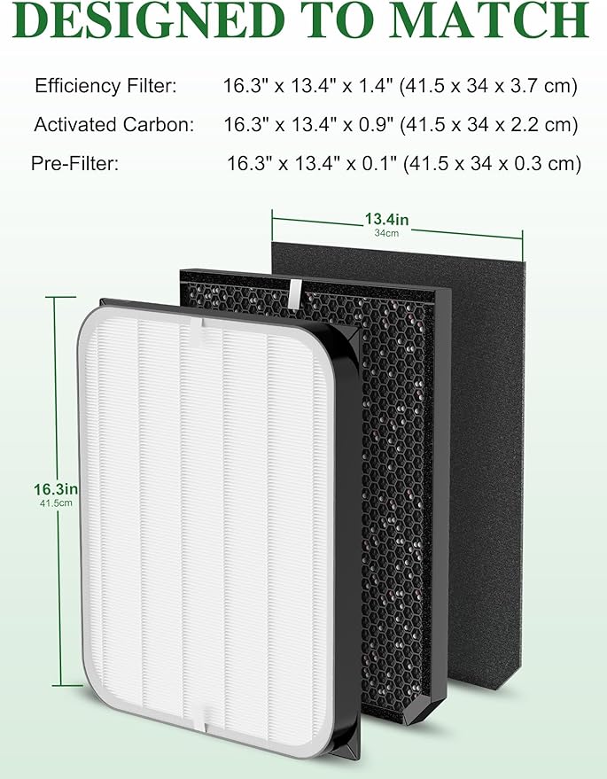 Generic 3500 Replacement Filters Compatible with Air Doctor 3000 Series Air Purifier, fits Model 3000, 3500, and 3500i, 1 Premium Filter + 2 Activated Carbon Filter + 4 Pre-Filters