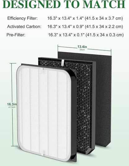Generic 3500 Replacement Filters Compatible with Air Doctor 3000 Series Air Purifier, fits Model 3000, 3500, and 3500i, 1 Premium Filter + 2 Activated Carbon Filter + 4 Pre-Filters