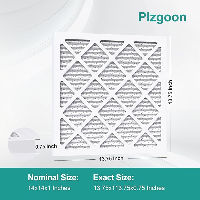14x14x1 Air Filter MERV 8 AC Furnace Filters MPR 600 (6 Pack) Pleated Air Filters for Air Conditioner HVAC AC Furnace (Exact Dimensions: 13 3/4x13 3/4x3/4 Inches)
