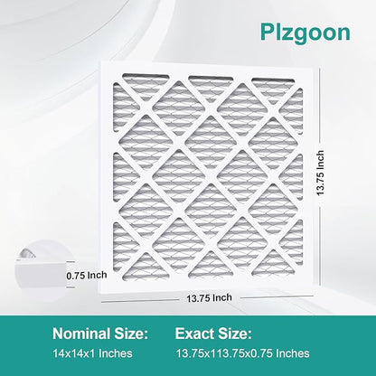 14x14x1 Air Filter MERV 8 (2 Pack) MPR 600 Pleated Air Furnace Filters Replacement Compatible with Air Conditioner HVAC AC Furnace (Exact Dimensions: 13 3/4x13 3/4x3/4 Inches)