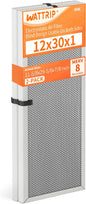 2-Pack 12x30x1 MERV 8 Reusable & Washable Electrostatic Air Filters - Long-Lasting Filter for HVAC, Furnace & Air Conditioner Units, Actual Size: 11-5/8” x 29-5/8” x 7/8”