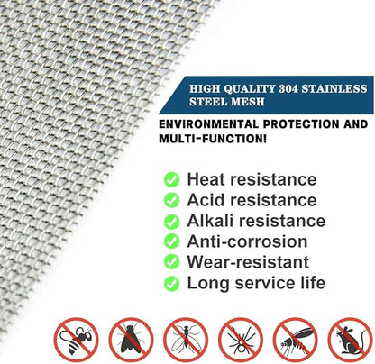 Wire Mesh Sheets Stainless Steel Woven Meshes Screen Filter Panels Vent Metal Rodent Mesh Gauze Net for Mice Rodent Proof Rat Insect for Garden Home 21x30 CM
