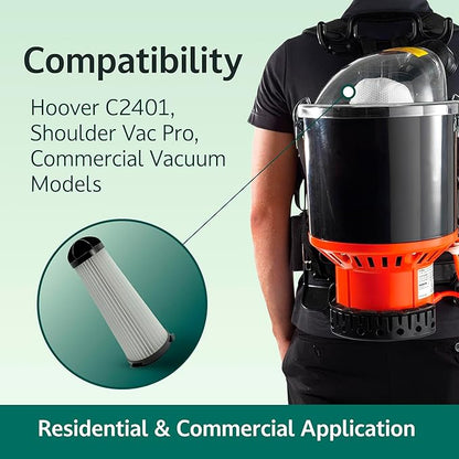 Replacement Filter Compatible for Hoover vacuum filters C2401-2KE2110000 & Royal RY4001 Backpack Vacuum Cleaner – Commercial Vacuum Parts, Aspiradora de espalda