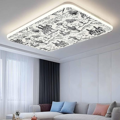2 Pack Fluorescent Light Cover, Western Cowboys Light Covers for Ceiling Lights, Vintage Desert Canyon Cactus Horseshoe Magnetic Lights Filters Ceiling Shade for Classroom/Office - 4 x 2 Feet
