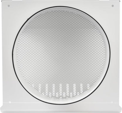 Vent Systems 10" Inch Air Supply Vent Cover with Rubber Gasket - White Galvanized Steel - Robust and Weatherproof Outdoor Air Intake Box - Duct or Surface Mounting - Rain and Snow Protection