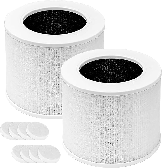 2 Pack Core Mini Replacement Filter Compatible with LEVOIT Core Mini Air Purifier, Core Mini-P, 3-in-1 High-Efficiency Activated Carbon Filter, Replaces Part #Core Mini-RF, with 8 Fragrance Sponges