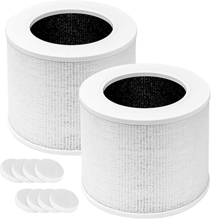 2 Pack Core Mini Replacement Filter Compatible with LEVOIT Core Mini Air Purifier, Core Mini-P, 3-in-1 High-Efficiency Activated Carbon Filter, Replaces Part #Core Mini-RF, with 8 Fragrance Sponges